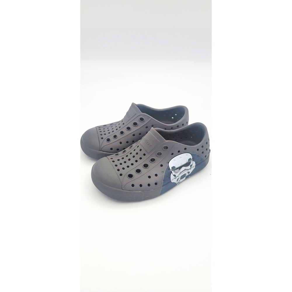 Native Shoes Jefferson Kids 9 Gray Star Wars Stormtrooper Darth Vader Slip-On